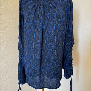 Banana Republic Navy Snake Print Blouse - Size S